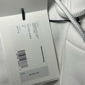 Alexander Wang White Cropped Hoodie Sweatshirt